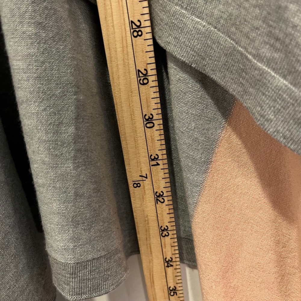 Eileen‎ Fisher Colorblock Open Front Poncho Cardigan Grey Peach OS F18DXT - Picture 6 of 6